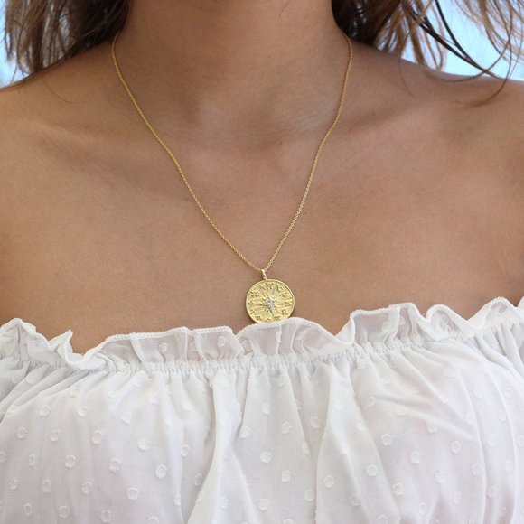 Constellation Compass 18k Gold Plated Necklace - Picture 4 of 4